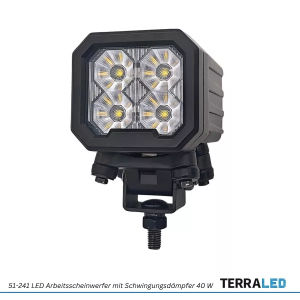 LED Arbeitsscheinwerfer 40 Watt Heavy-Duty-Ausführung | 3600 Lumen | mit Schwingungsdämpfer