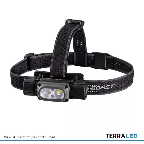 LED Stirnlampe WPH34R 2150 Lumen wiederaufladbar wasserdicht IP68