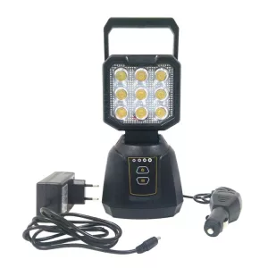 LED Arbeitsscheinwerfer mit Akku 2200 Lumen mit KFZ-Stecker SOS-Funktion