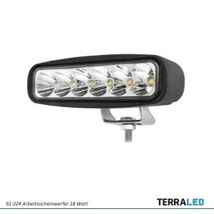 LED Arbeitsscheinwerfer 18W Spot 6000K 1400lm IP68 9–32V CISPR25