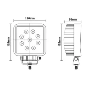 LED Zusatzscheinwerfer 27 Watt 12-24V Fluter 2300 Lumen