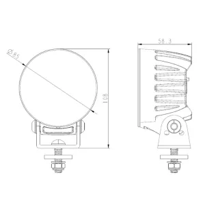 LED Arbeitsscheinwerfer 30W rund 12-24V 3300 Lumen Premium-Ausführung John Deere