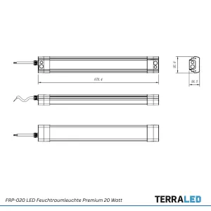 LED Feuchtraumleuchte 60cm 20 Watt 2400 Lumen dimmbar