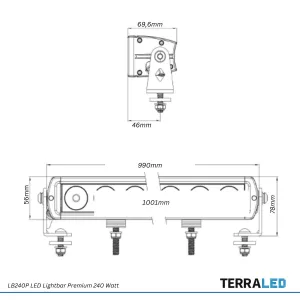 LED Light-Bar 240 Watt Länge 990mm Premium-Ausführung