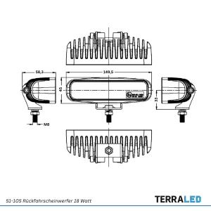LED Rückfahrscheinwerfer 18 Watt Quality ECE-R23