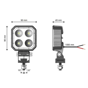 LED Rückfahrscheinwerfer mit E-Prüfzeichen 9 Watt ECE-R23 Karbon