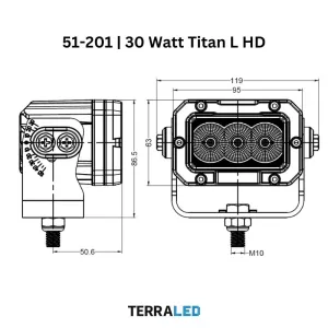 LED Arbeitsscheinwerfer 30 Watt Titan Heavy-Duty-Ausführung | 2.550 Lumen | Bagger Baumaschinen