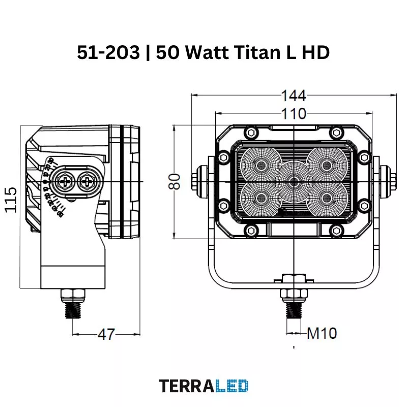 LED Arbeitsscheinwerfer 50 Watt Titan Heavy-Duty-Ausführung, 4.250 Lumen