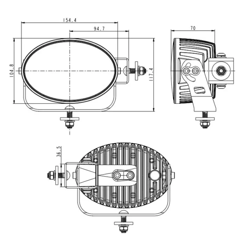LED Arbeitsscheinwerfer Universal W144 6000 12V-70V